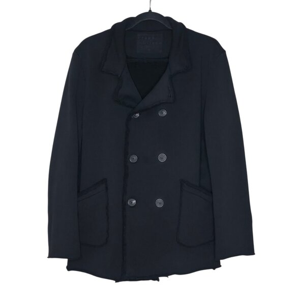 Frank & Eileen Belfast Black Triple Fleece Sweatshirt Peacoat Jacket Size M - Picture 3 of 12